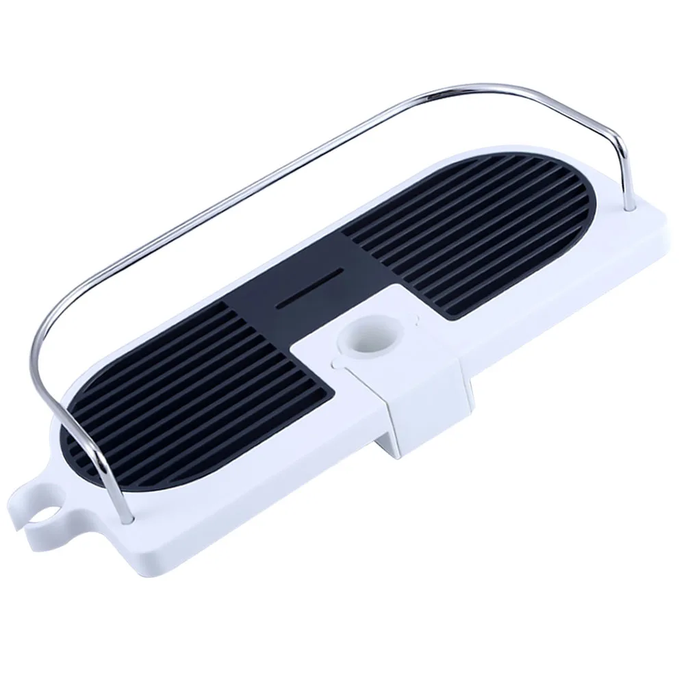 

Bathroom Storage Rack Stainless Steel Adjustable Soap Organizer Hollow Design Easy Install Home Use Shower Shelf