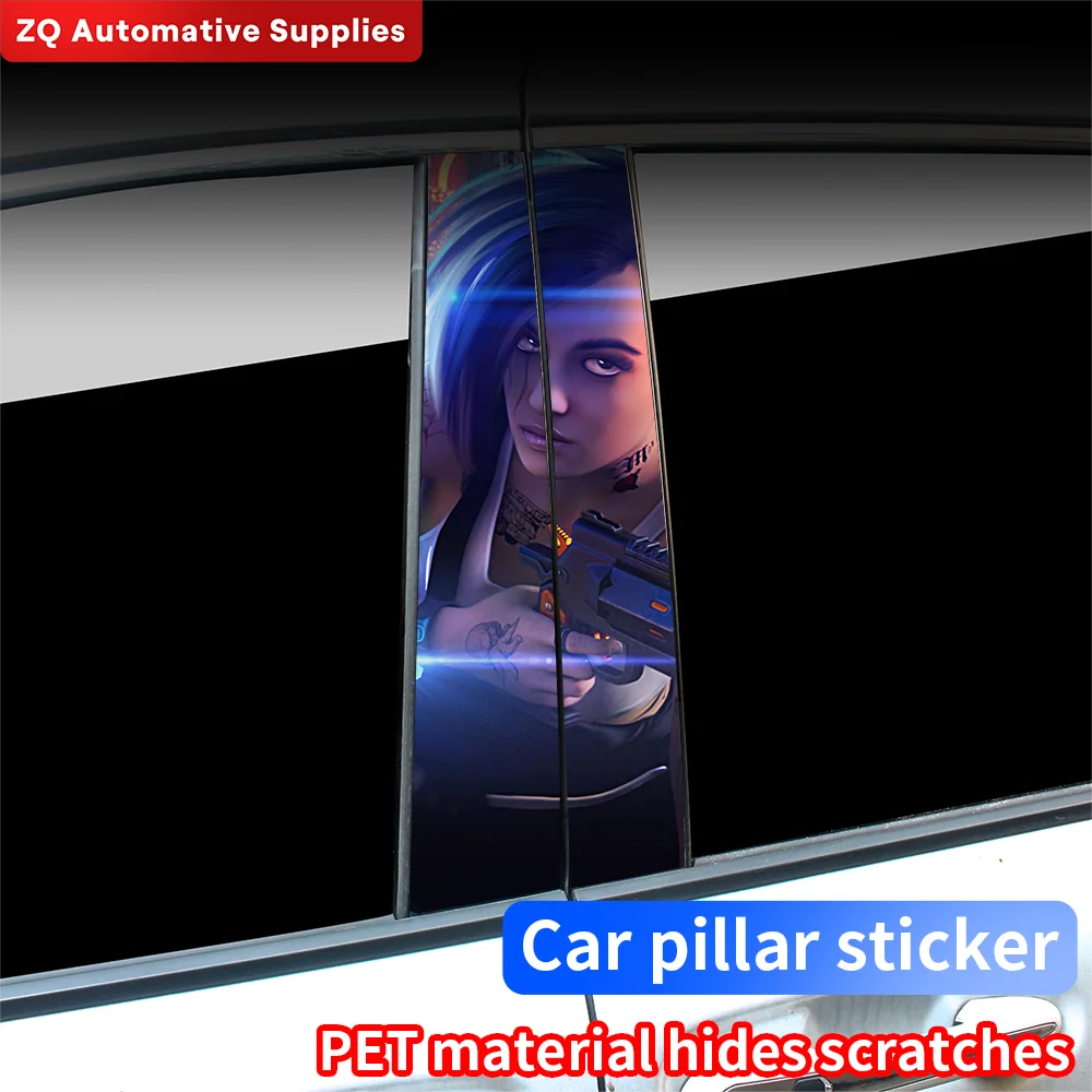 

Cyberpunk Beauty Eyes Car Stickers Car B-pillar Vinyl Decals Waterproof Auto Center Pillar Sticker Cover Scratches Vehicle Decor