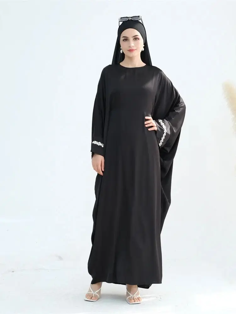 Ramadan Eid Satin Modest Abaya Dubai Muslim Islam Arabic Abayas For Women Kaftan Maxi Prayer Dress Caftan Robe Femme Musulmane