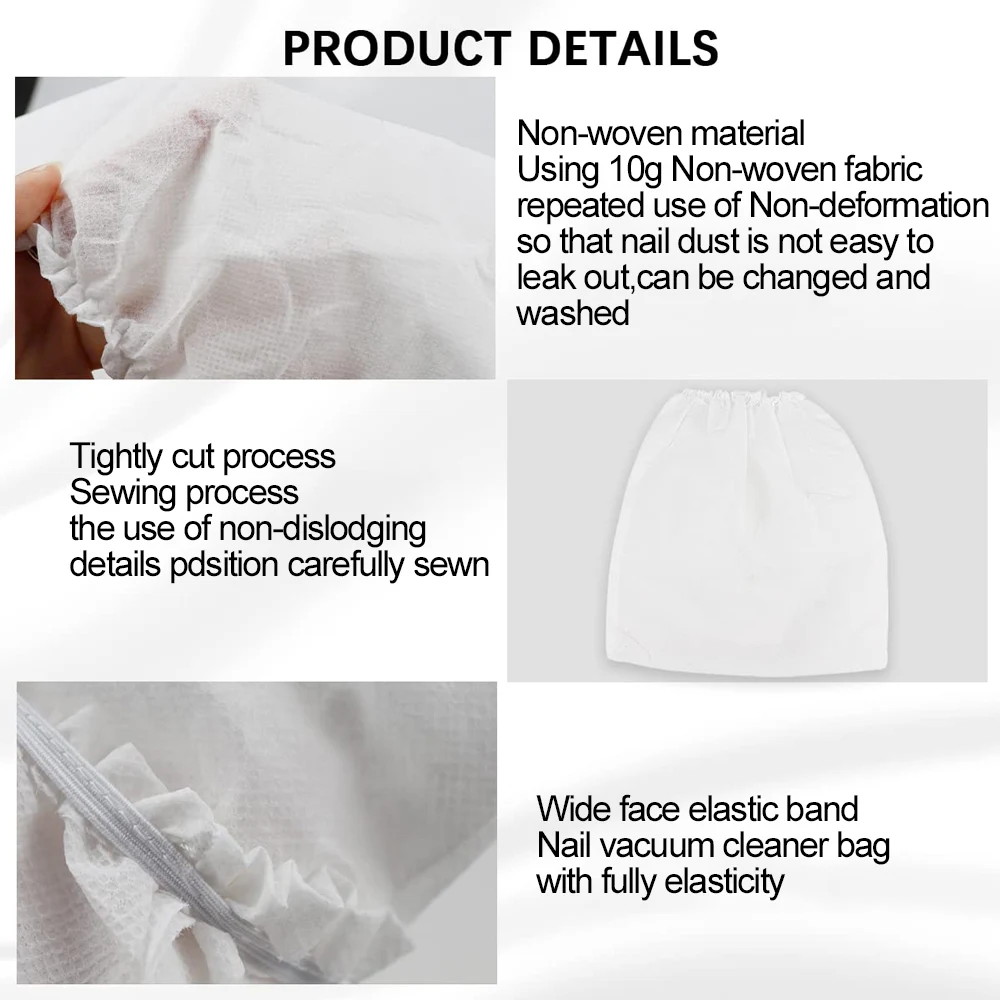 5/10pcs Nail Dust Collector Bag Manicure Sterilizing Bags Cosmetic Cleaner Replacement Collection Bag Nail Accessories Equipment