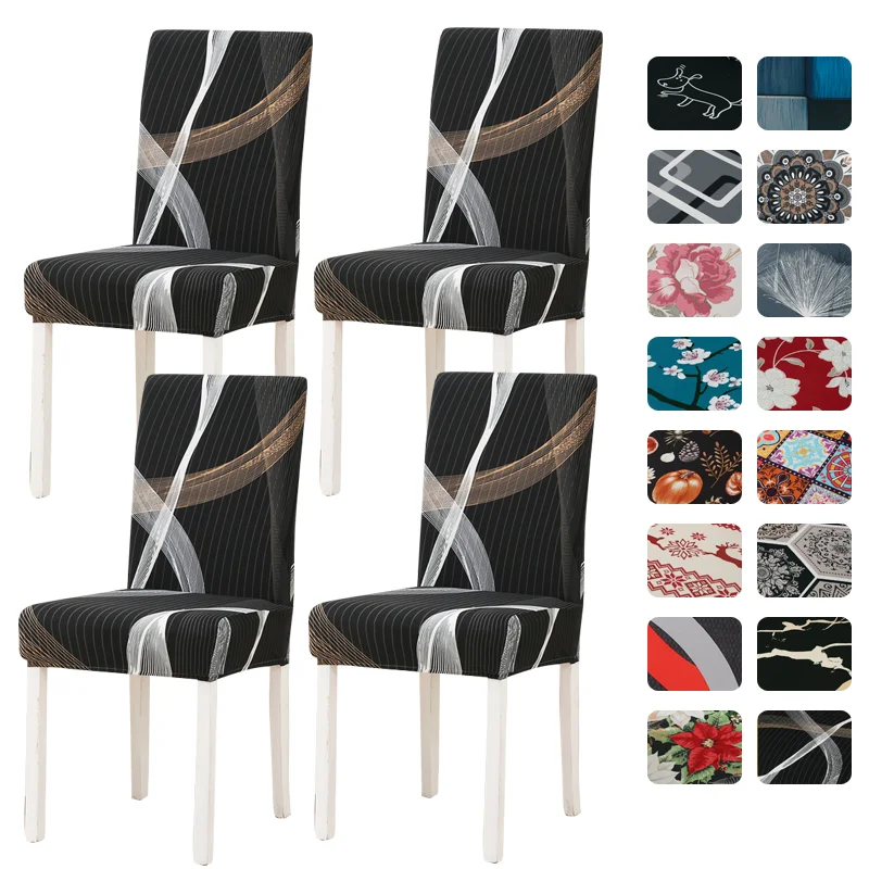 Dining Chair Covers,Kitchen Cover,Parsons Slipcover,Spandex Protectors for Room Stretch Chairs Cover Set of 4 ,6 packs