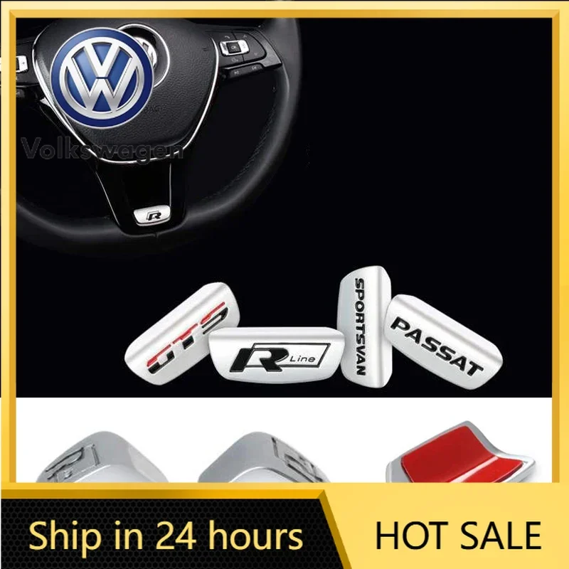 

Наклейка на руль автомобиля 2026 Hot 3D из алюминиевого сплава R-Line, аксессуары для Volkswagen GTI Polo Golf Passat Scirocco Jetta