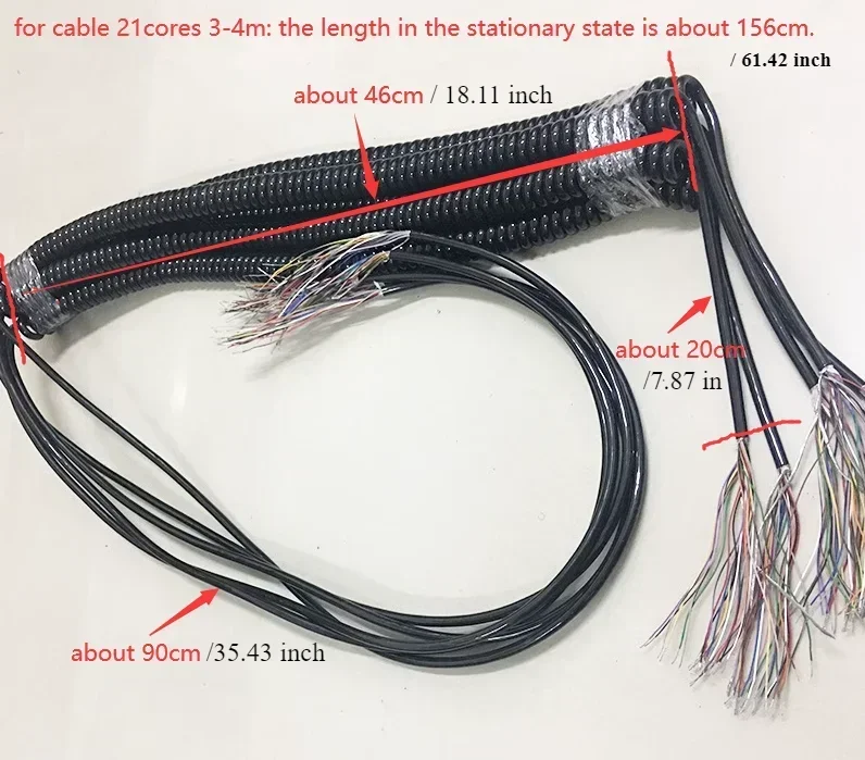 Wholesale 12 15 16 17 18 19 21 26 Cores Spring Spiral Cable Coiled Cable for CNC Handheld Encoder Manual Pulse Generator MPG