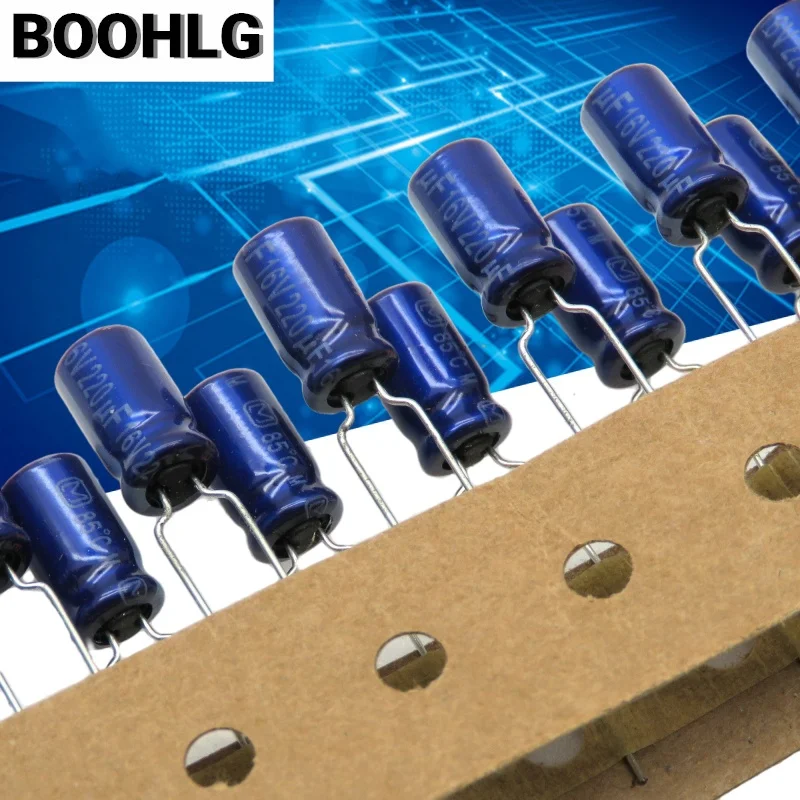 5 шт. 220 мкФ 16 В лихорадка красивый звуковой конденсатор 16 В 220 мкФ 6X11 AM флэш-синий халат