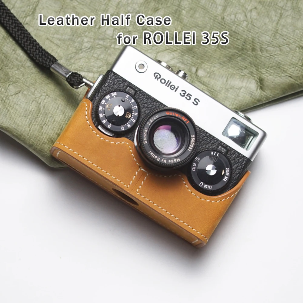 For ROLLEI 35 S Case Film Camera Protector Case Genuine Leather Cowhide Bag Handmade Genuine Leather Protective Half Case