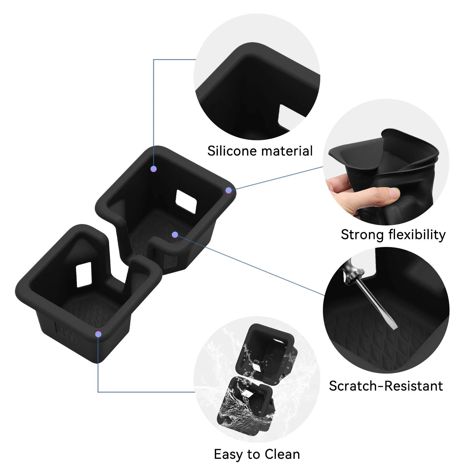Picture 6: Smabee for Lexus TX 350/500h/550h+ 2025 2026 Center Water Cup Holder Insert Car Cup Box Silicone Organizer Tidying Accessories