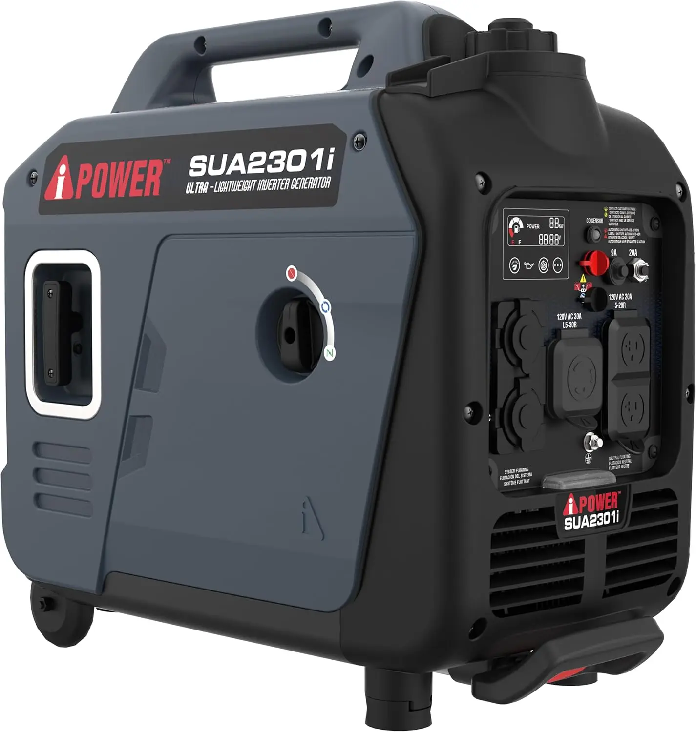 Portable Inverter Generator, 2300W RV Ready, EPA & CARB Compliant CO Sensor, Portable Ultra-Light Weight For Backup Home Use