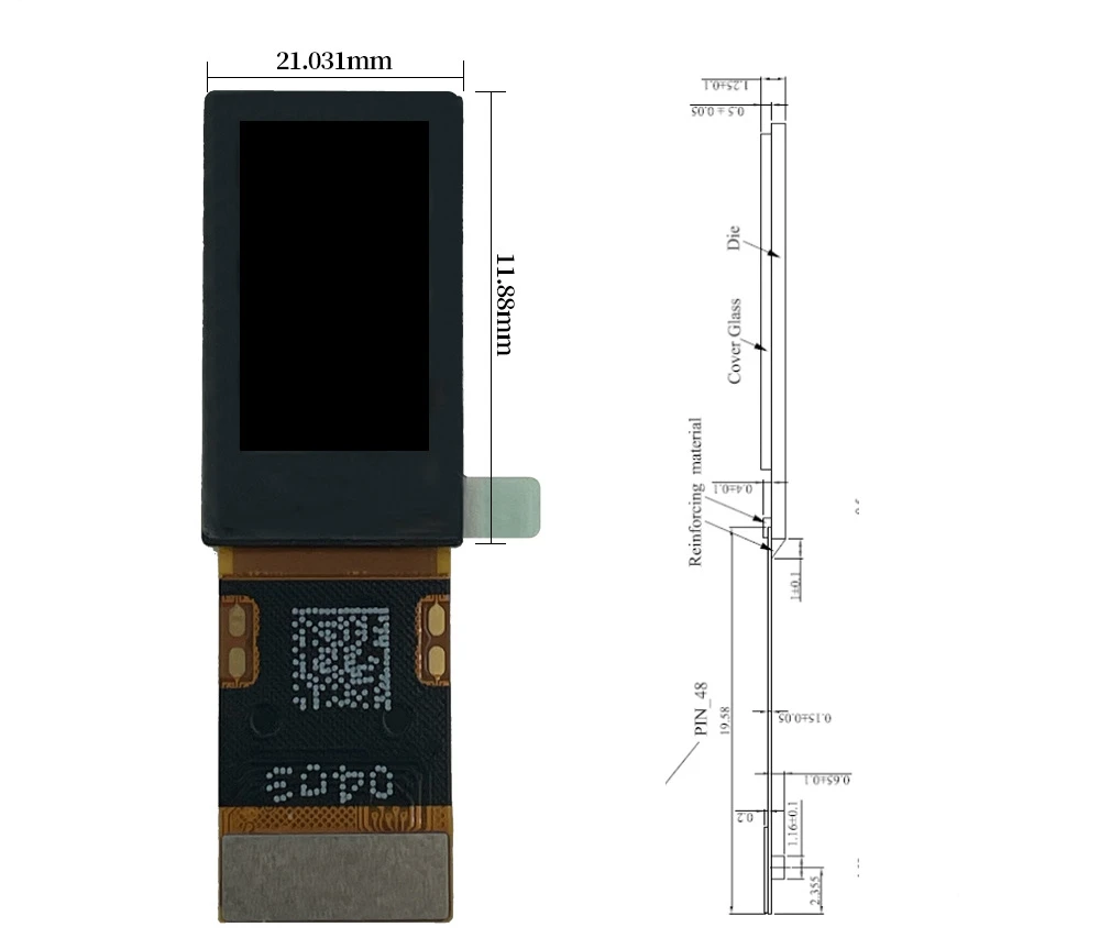 0.71 inch 1080 * 1920AMOLED high definition micro screen head mounted sight military display