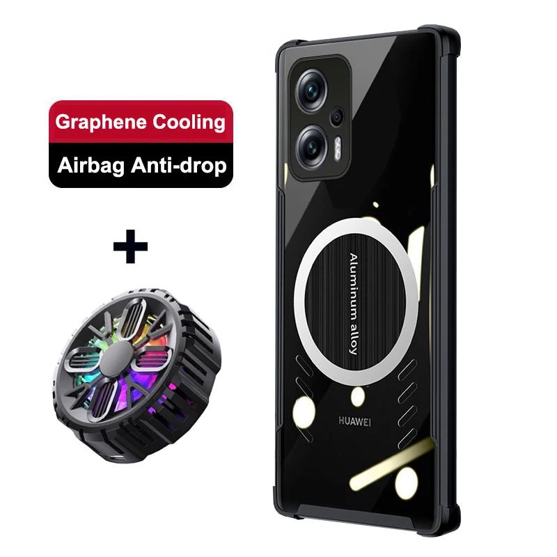 

For Redmi Note 11T Pro Plus Graphene Vent Hole Case POCO X4 GT Heat Dissipation Breathable + Radiator Redmi Note 12T Pro K50i 5G