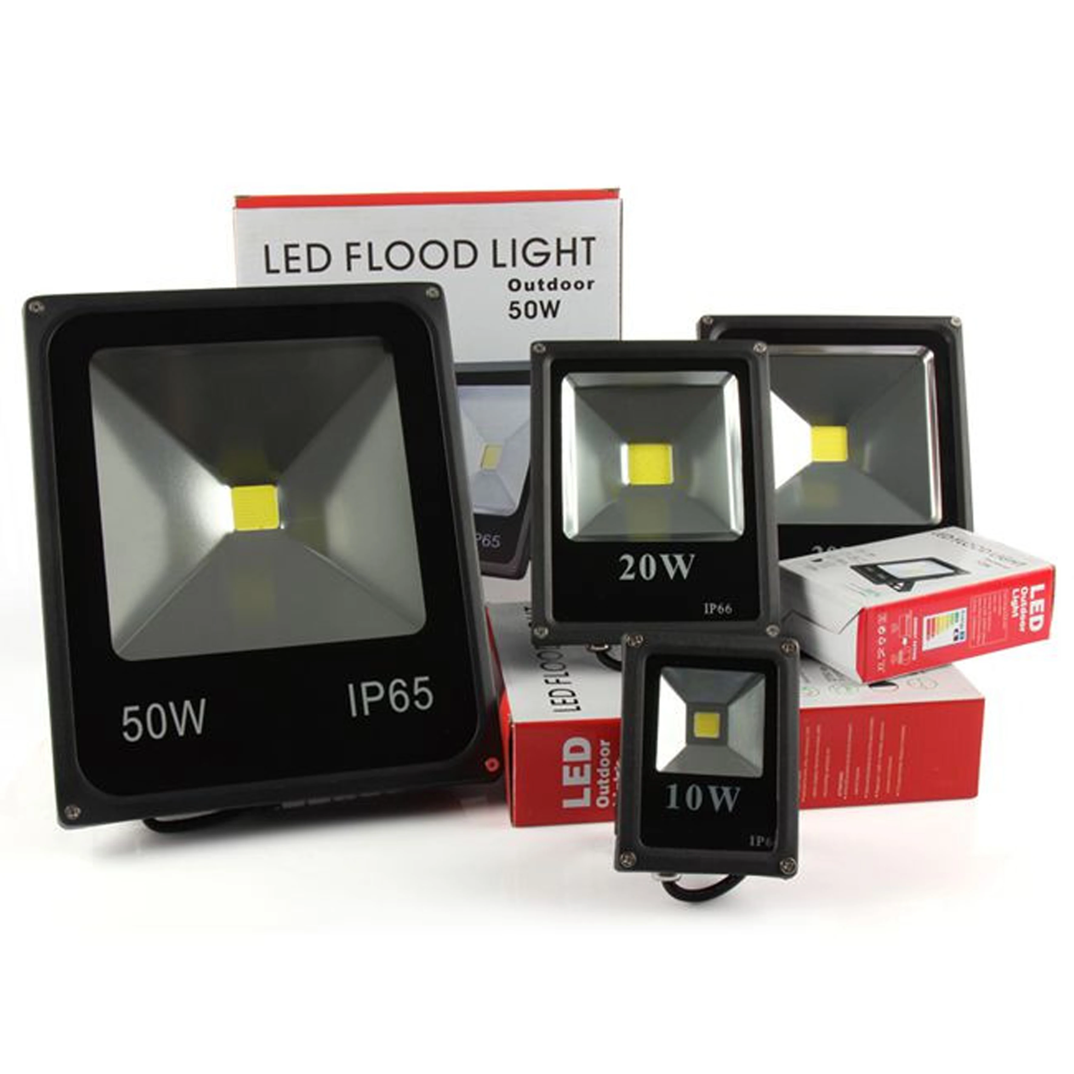 4PCS 10W 20W 30W 50W 12V LED Floodlight Flood Lights DC12V 24V Spotlight Spot Bulb Bridgelux Chip 3 Years Warranty