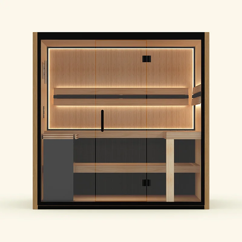 Luxury 4 Person Finnish Sauna Cedar Wood Sauna Room Premium Home Wellness Sauna