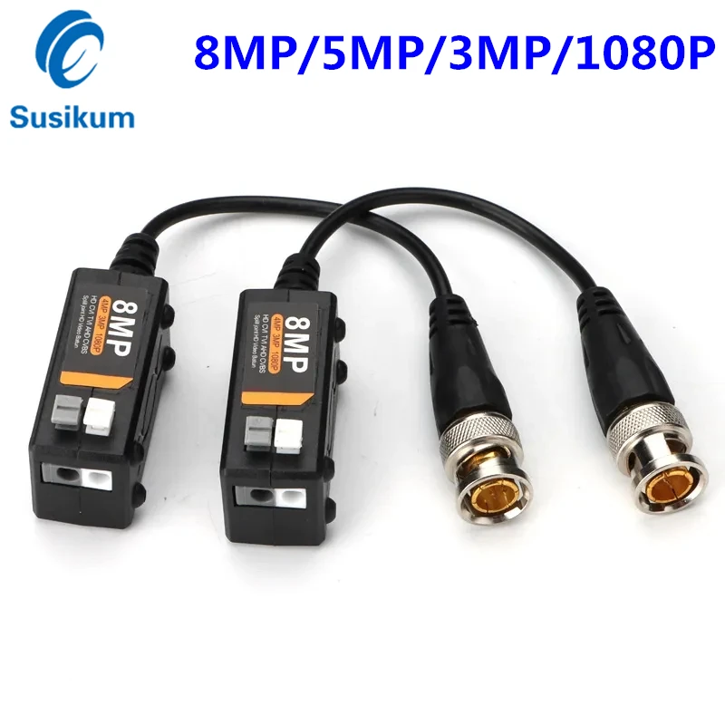 8MP BNC HD Video Balun Passive Twisted Pair Coaxial Transceivers Support 4K/5MP/3MP/1080P AHD/CVI/TVI/CVBS Camera