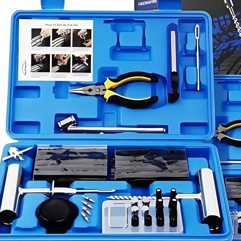 

Hot-selling 68-piece car motorcycle tire repair tool vacuum portable car tire repair vehicle basic repair blue box