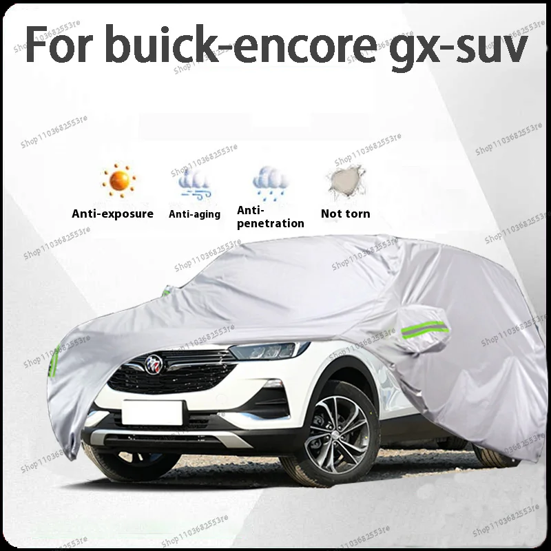 

Чехол для автомобиля Buick Encore GX Fit — водонепроницаемый, пылезащитный, солнцезащитный козырек (УФ), снегозащитный | Серебряное полное покрытие с защитой в течение всего дня