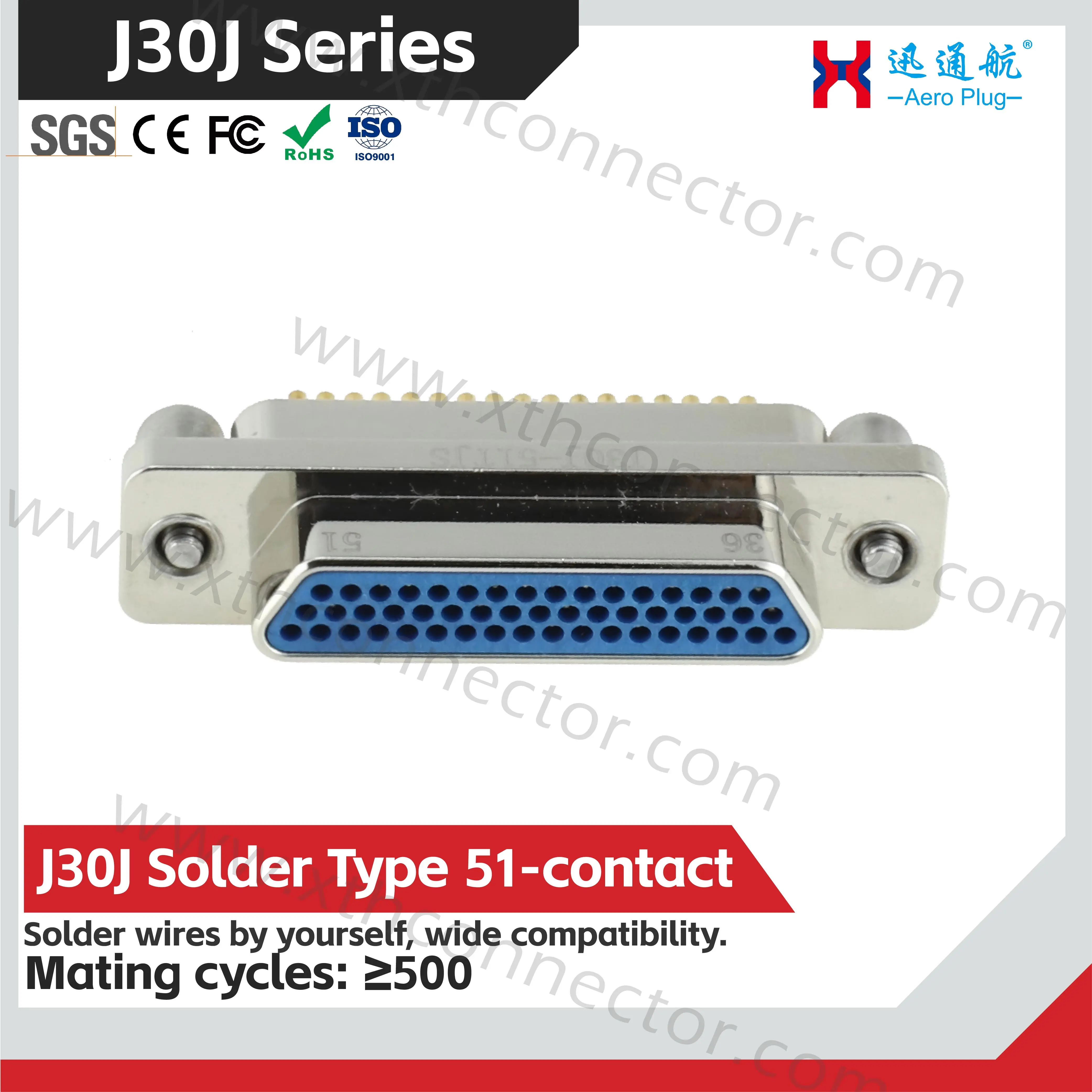 J30J-51TJS J30J-51ZKS 51TJSL 51ZKSP micro rectangular connector 51 core solder cup plug aviation female head