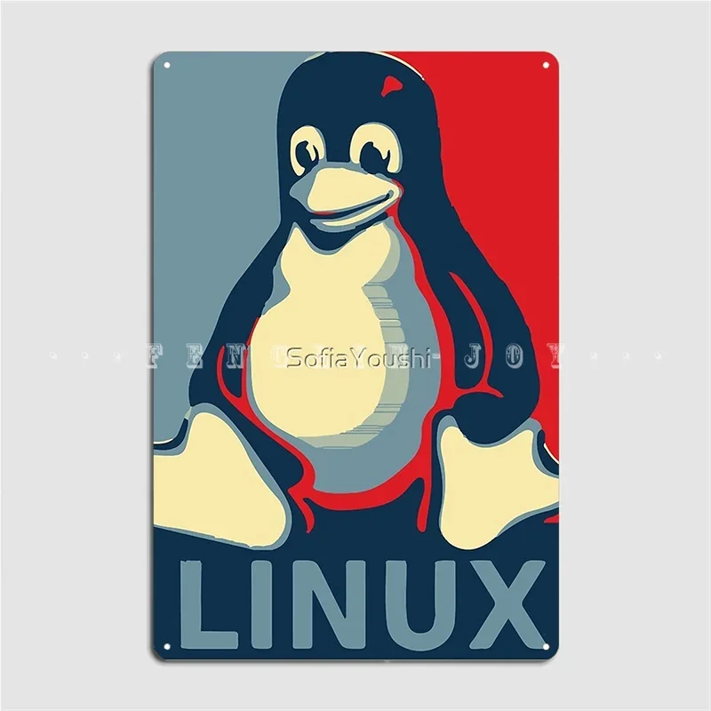 Linux Tux Penguin Obama Poster Metal Plaque Club Party Pub Garage Personalized Plaques Tin Sign Posters