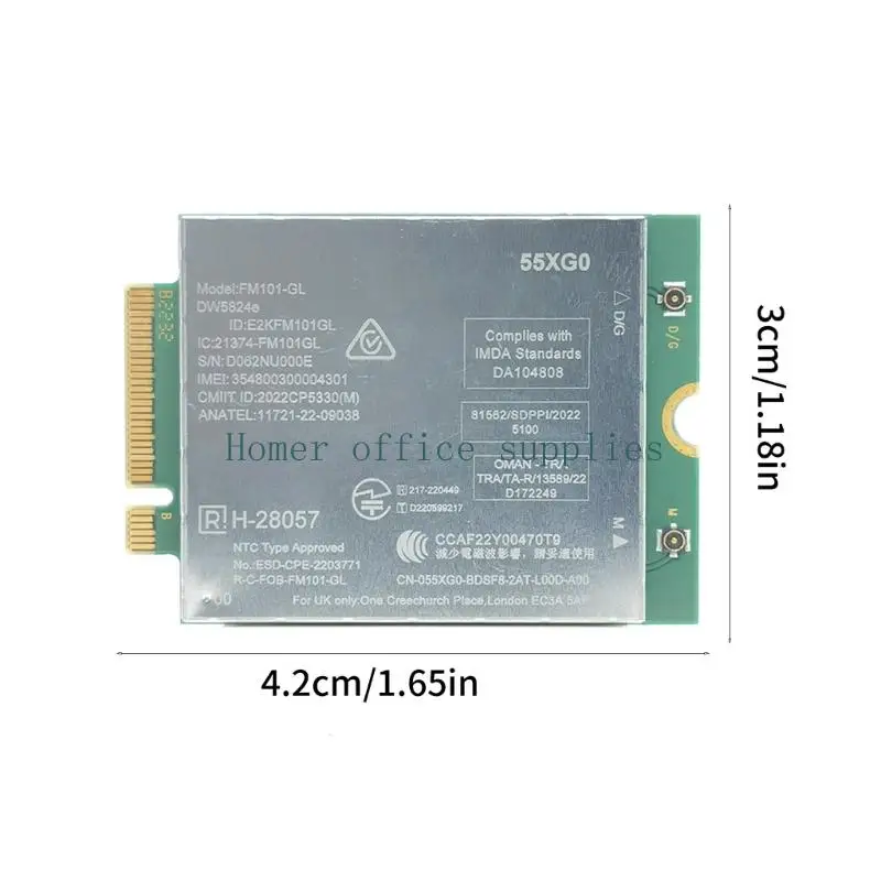 Apoio LTE do cartão trabalhos K43B FM101-GL 4G integrado para routers do computador