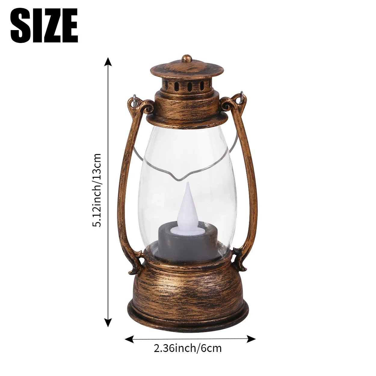 Vintage-Style LED Lantern, Decorative Battery-Powered Light with PP Material, Non-Rechargeable Button Battery, Single Color