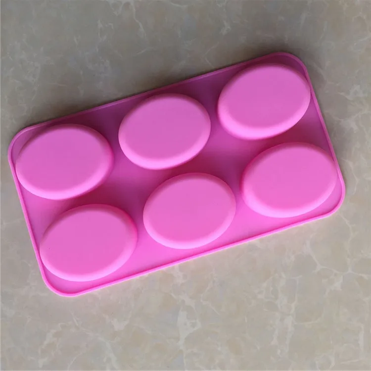 Wholesale 6-Cavity Large Oval Silicone Cake Mold, Handmade Cold Process Soap Mould, Scented Candle Molds DIY 155