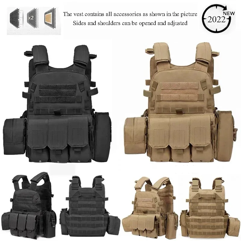 

Adjustable Camouflage 6094 Tactical Military Molle Vest Airsoft Army Body Armor Outdoor Hunting CS Field Combat Plate Carrier