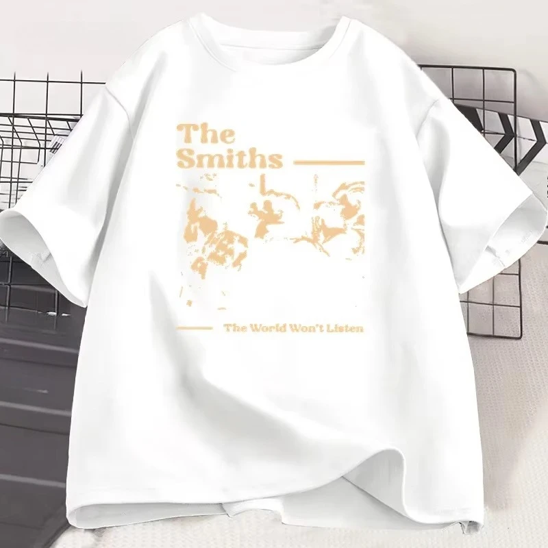 Vintage The Smiths T Shirts Men Hip Hop Retro 90s The Smiths Music Band Women T-Shirts Gift for Fan Clothes Streetwear Tops