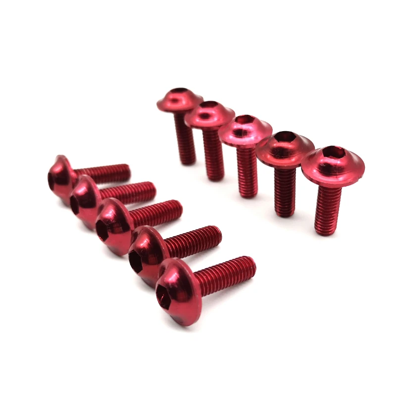 10pcs m6 x 20mm Black Red Blue Gold Anodised Aluminium Fairing Bolts Motorcycle Bolt Screws