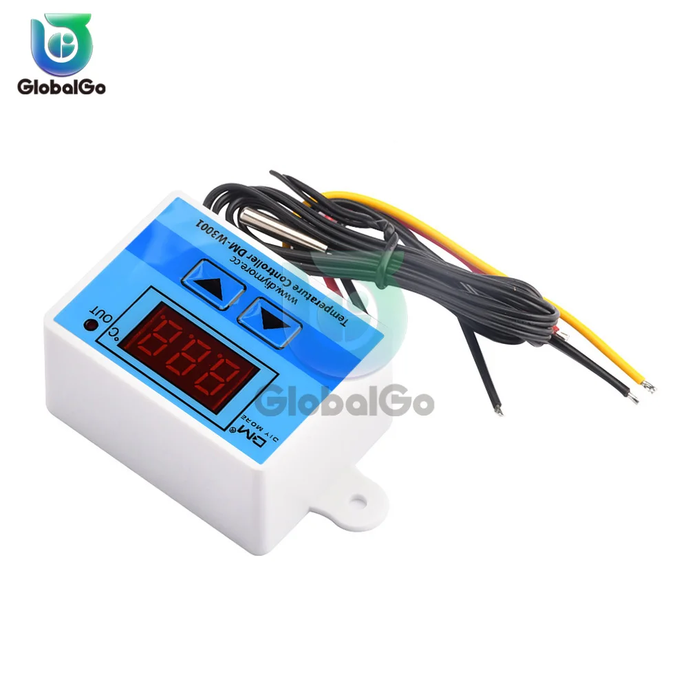 W3001 LED Digital Thermoregulator Temperature Tester Smart Thermostat Temperature Sensor Controller Relay Output 12/24/220V