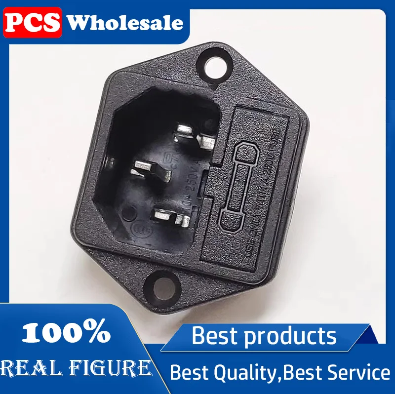 Taiwan original AC power socket panel mounting with lug fixation C14 figure-shaped 2-in-1 socket with insurance JR-101-1F