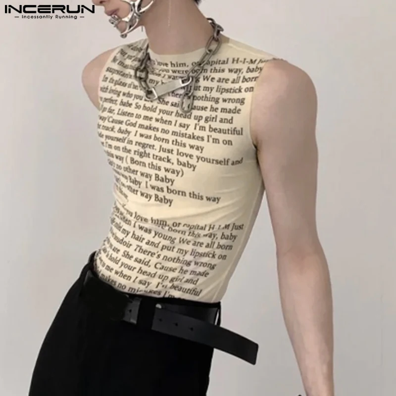 

INCERUN Casual Tops Tee Printed Men Tank Tops Sleeveless Summer Tops Men's Clothing Oversize S-3XL Streetwear Male Vests