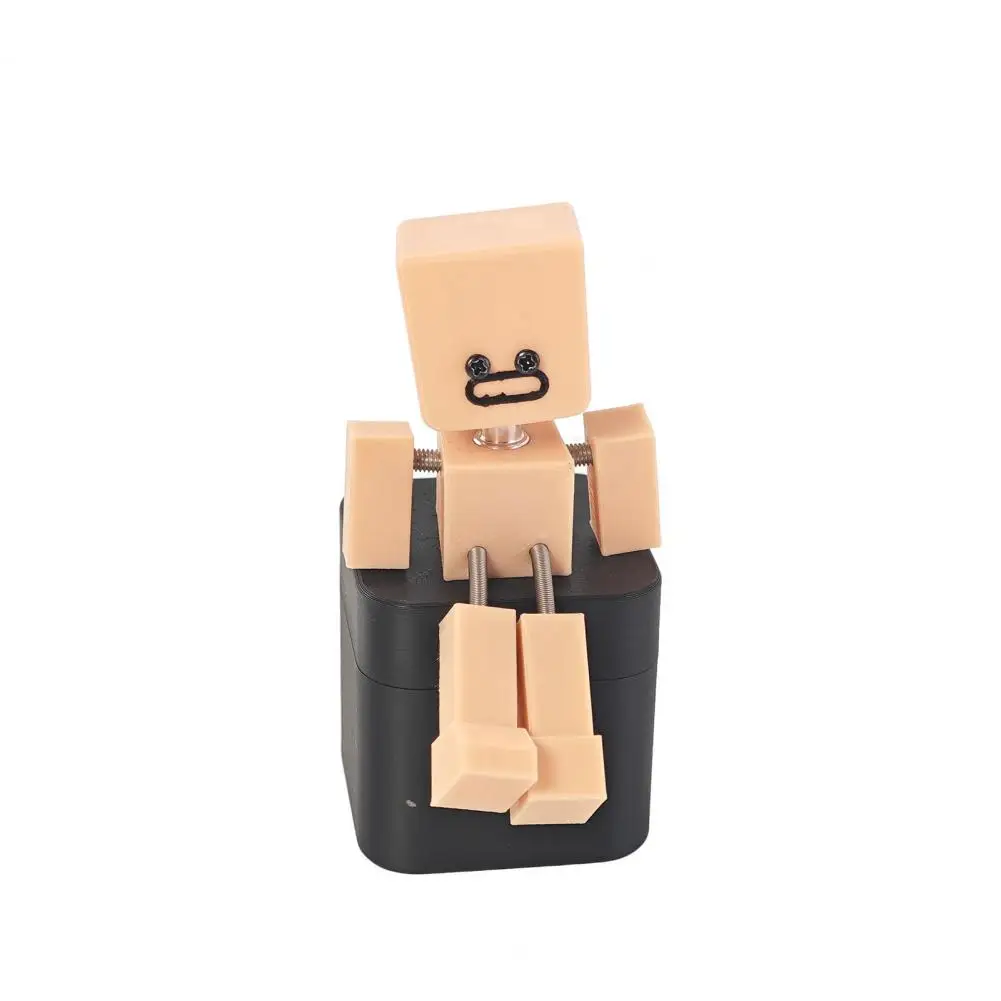 Shaking Feet Doll 3D Printed Shaking Man Figurine Battery-Free Physics-Driven Rocking Decor with 12 Expressions for Car Dashboar