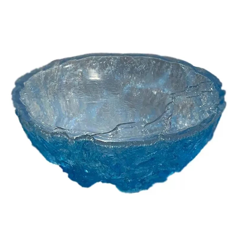 Modern designer model house heart of the ocean coffee table living room artwork niche transparent resin furniture round tea tabl