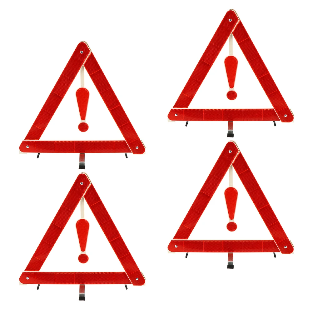 

4pcs Car Warning Triangle Road Safety Kit Auto Folding Sturdy Portable Warning Sign For Vehicles Maintenance Wind
