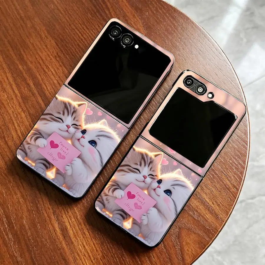 Case for Samsung Galaxy Z Flip 7 6 5 4 3 Z Fold 7 6 5 4 3 Phone Cover Cartoon Cute Cat view 6