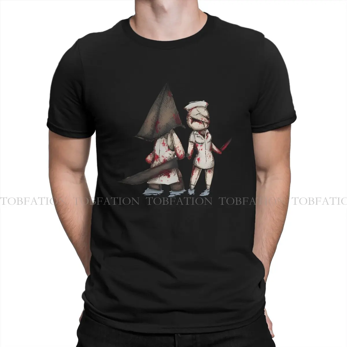 Silent Hill Movie Plushie Hill T Shirt Goth Men's Tees Summer Cotton Clothing Harajuku Crewneck TShirt