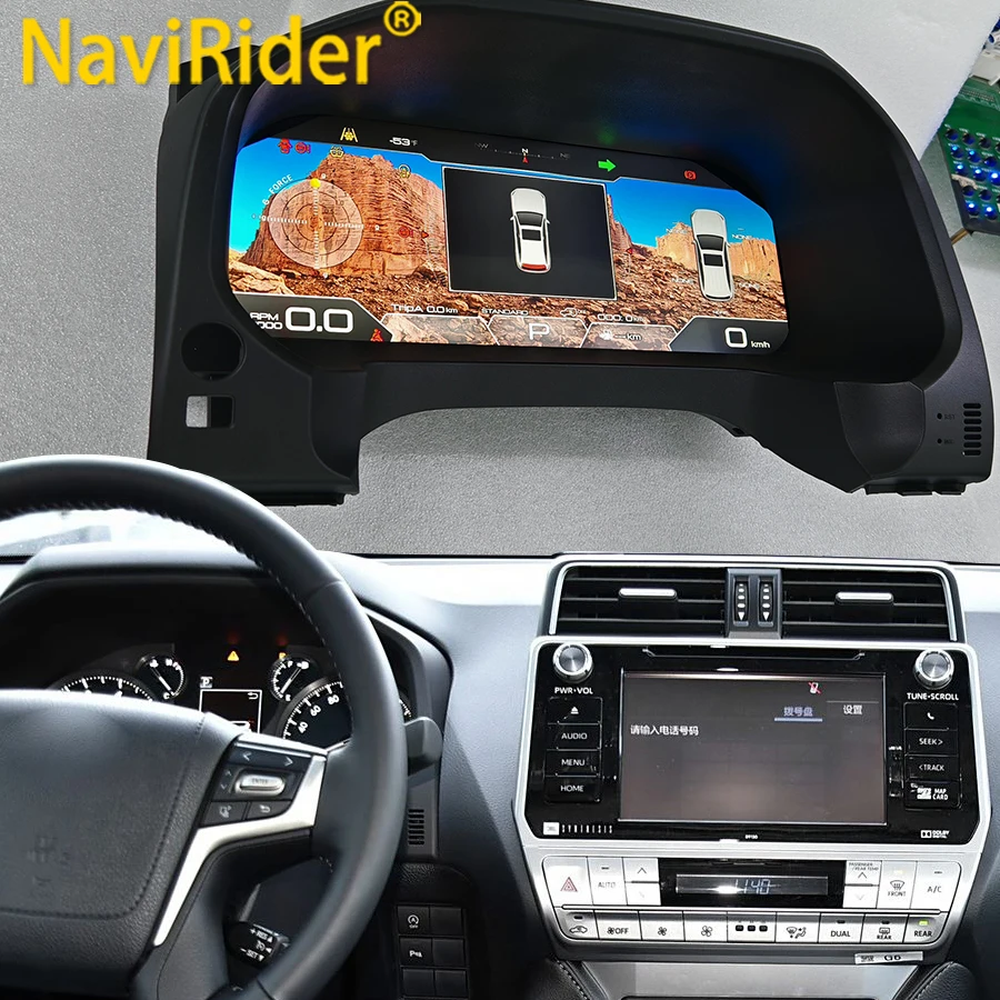 Y 12.3'' Linux Car Digital Cluster Virtual CockPit For Toyota Prado LC150/LC120 2010-2023 Speedometer LCD Dashboard Instrument