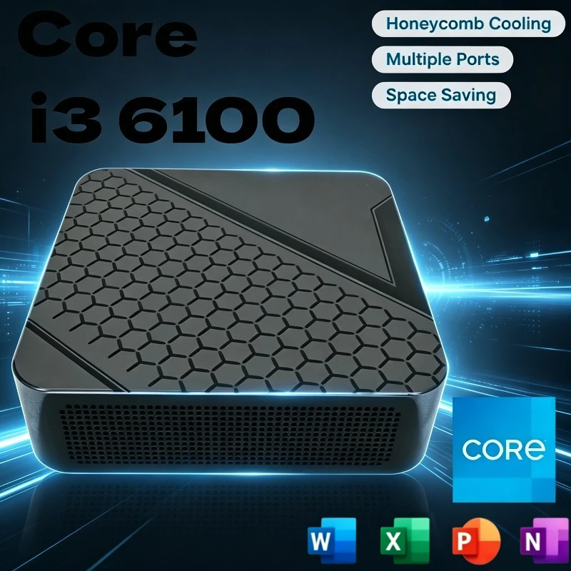 New Mini PC Portable Core i3-6100 High-Performance 16GB RAM 1TB/2TB SSD WiFi6 BT5.2 4K HD Gaming Office Mini PC