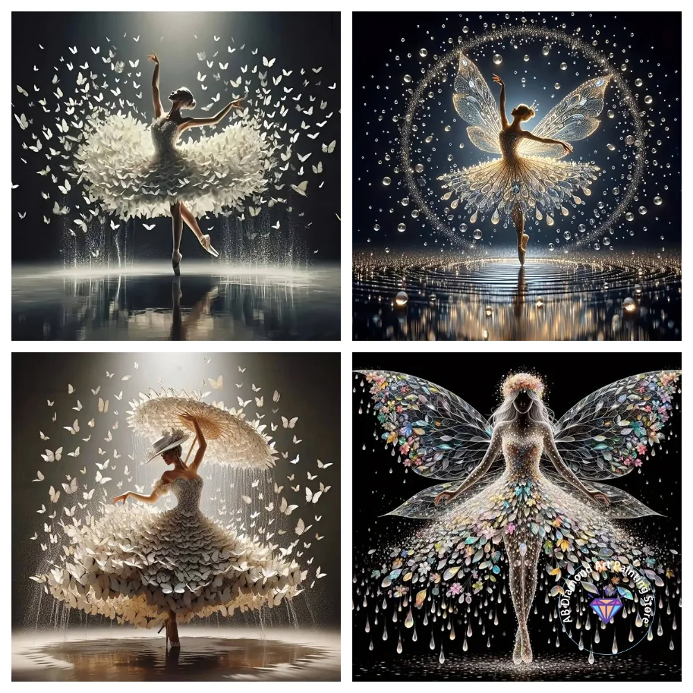 

Ballet Girl AB Diamond Drawing Kit Square Round Diamond 5D DIY Mosaic Butterfly Handmade Art Adult Exquisite Gift Home Decor