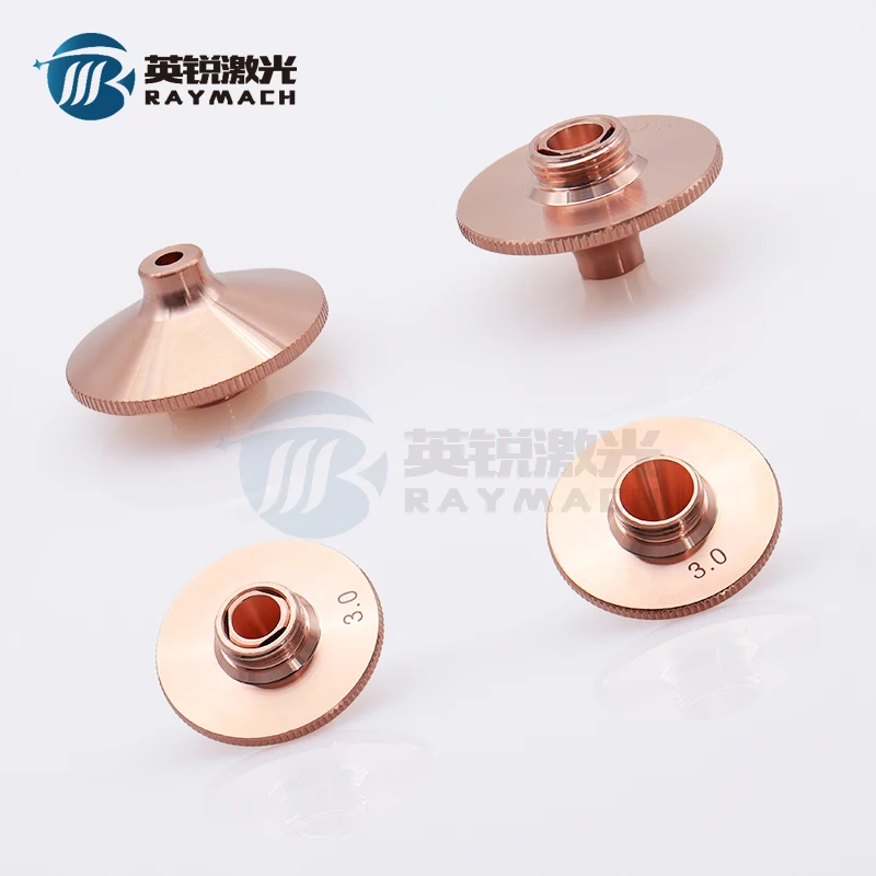 Ugello laser Raymach D28M11 WPCT Singolo strato 1.0 Doppio cromo WSX Ugelli anticollisione Cuspide di alta qualità Velocità eccessiva in rame rosso