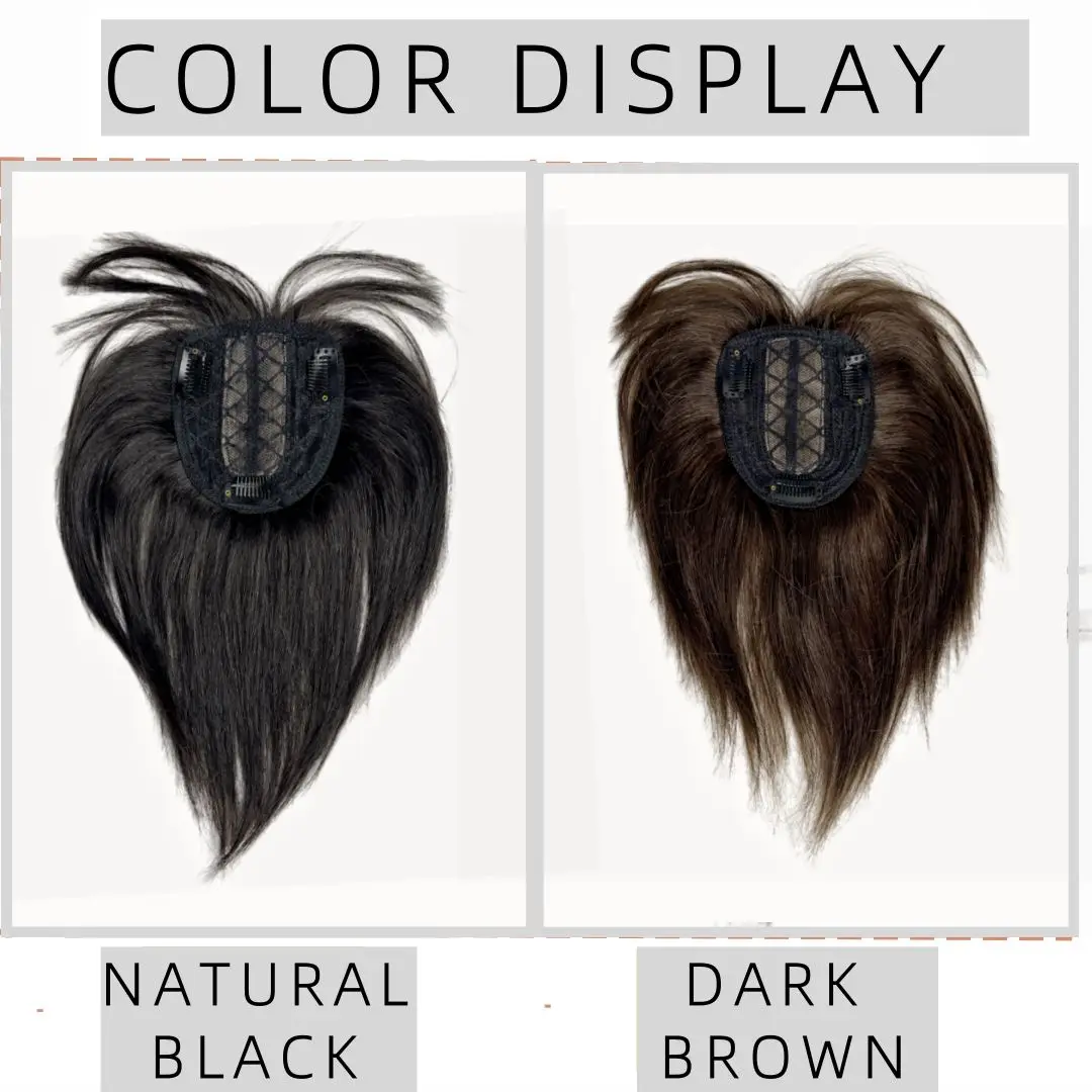 Toppers di veri capelli umani per donne Clip su frangia Pezzi di capelli con frangia Capelli lisci brasiliani Frangia falsa per la perdita di capelli