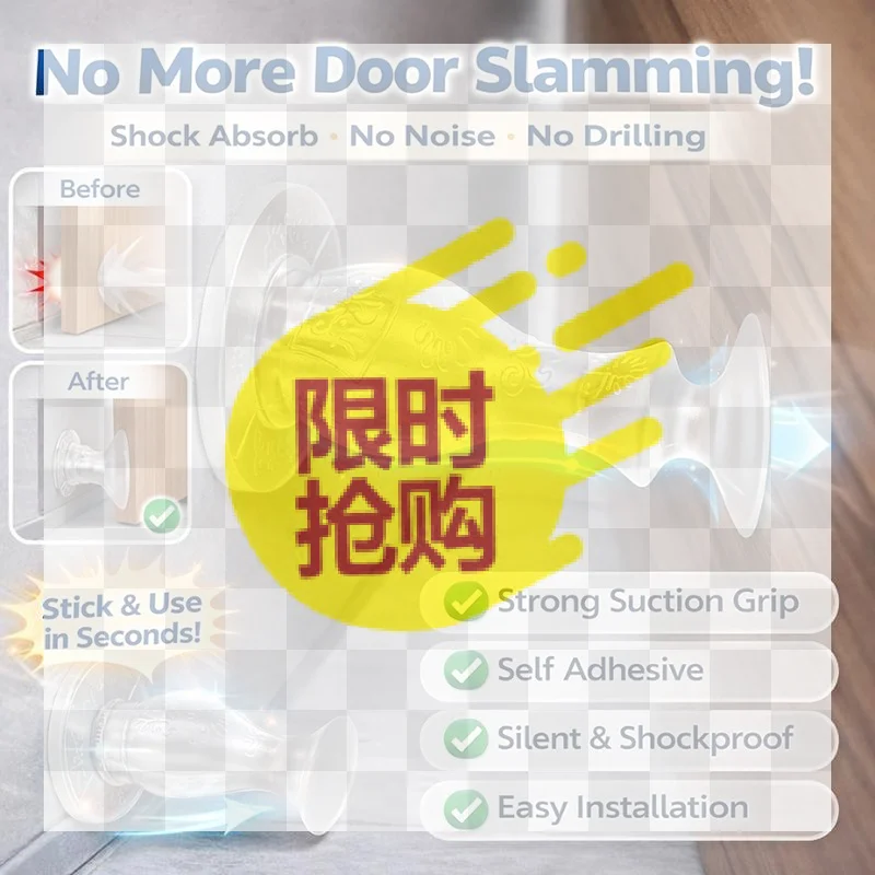 【BA】Stainless Steel Magnetic Doorstop Silent Anti Collision Strong Suction No Drill For Home Office Use