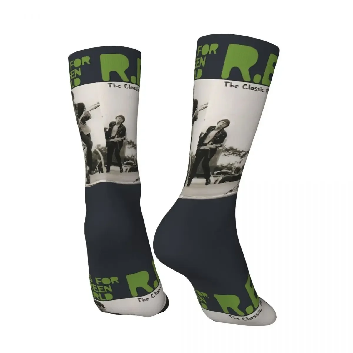 Funny A Green Men's Socks Vintage Harajuku R.E.M Street Style Novelty Casual Crew Crazy Sock Printed official-website