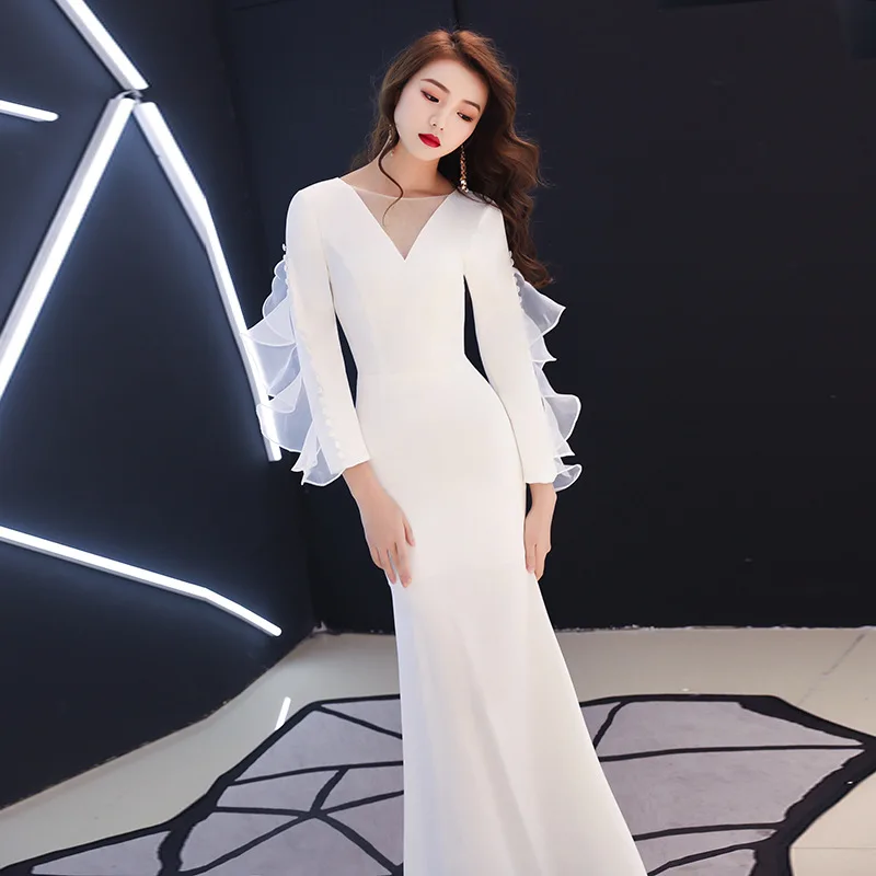 White Elegant Formal Evening Long Party Summer Dresses for Women 2025 Sexy Fairycore Mermaid Bodycon Maxi Prom Dress vestido