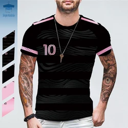 Camiseta con número 10 para fanáticos del fútbol, camiseta de manga corta con estampado de gran tamaño Digital 3D, ropa deportiva informal Unisex, Tops de verano, 2023