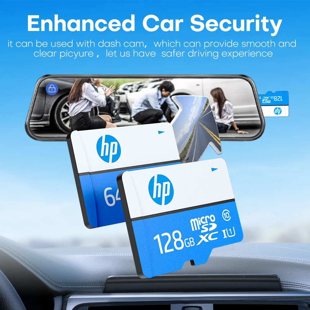 HP Micro Card Driving Recorder 32GB 64GB 128GB Micro SD Memory Card For Mobile Phone PC Earphone Speaker HD Camera Game Switch