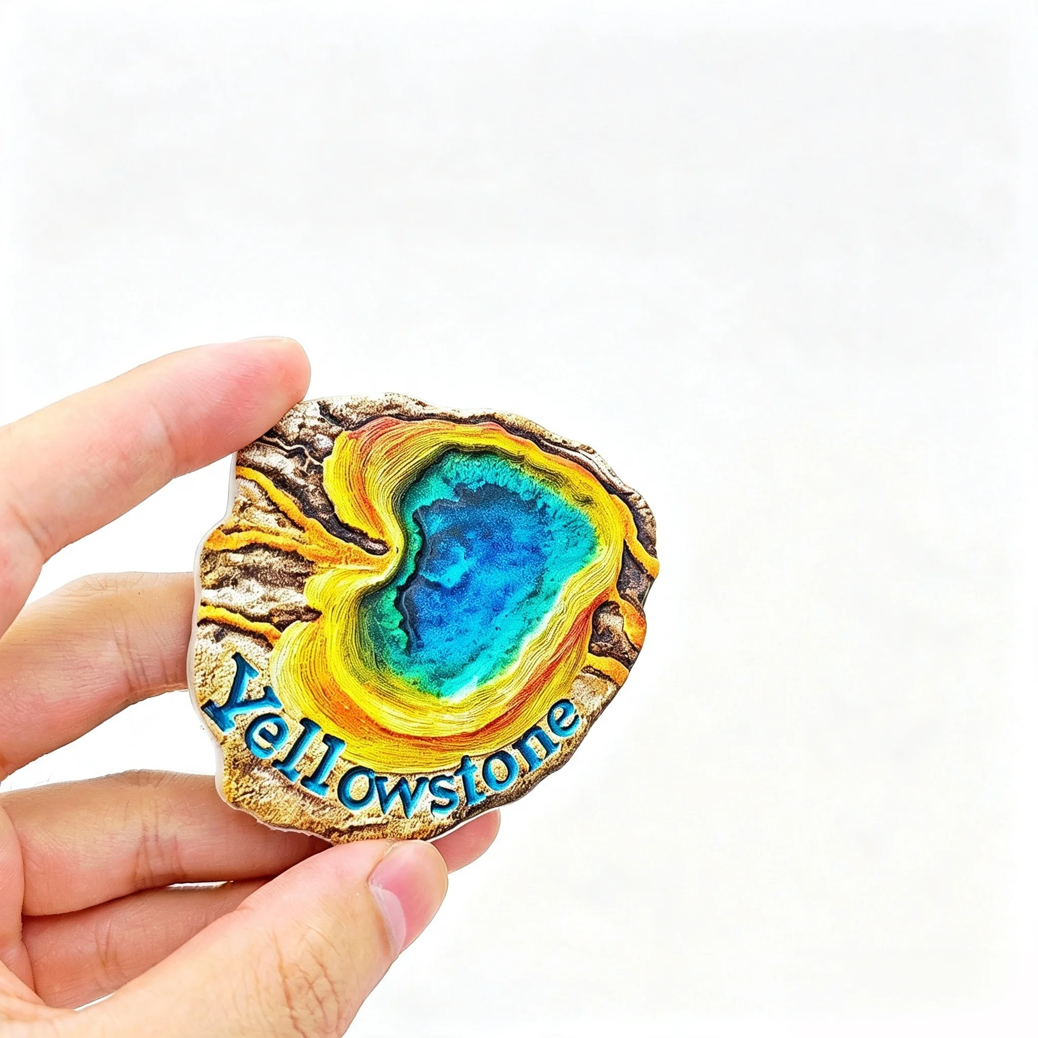 3D Embossed Resin Fridge Magnet Yellowstone National Park Grand Prismatic Spring USA Travel Souvenir Refrigerator Magnetic Stick