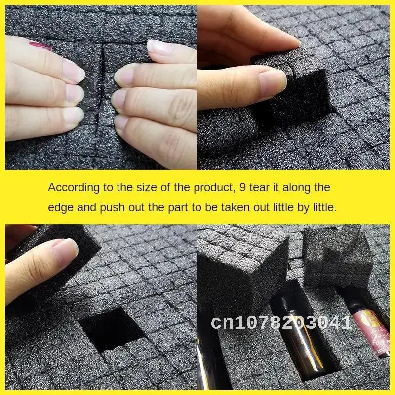 

High density DIY hand tearable grid sponge pad, grid sponge block tool, shock-absorbing filling grid shock-absorbing sponge