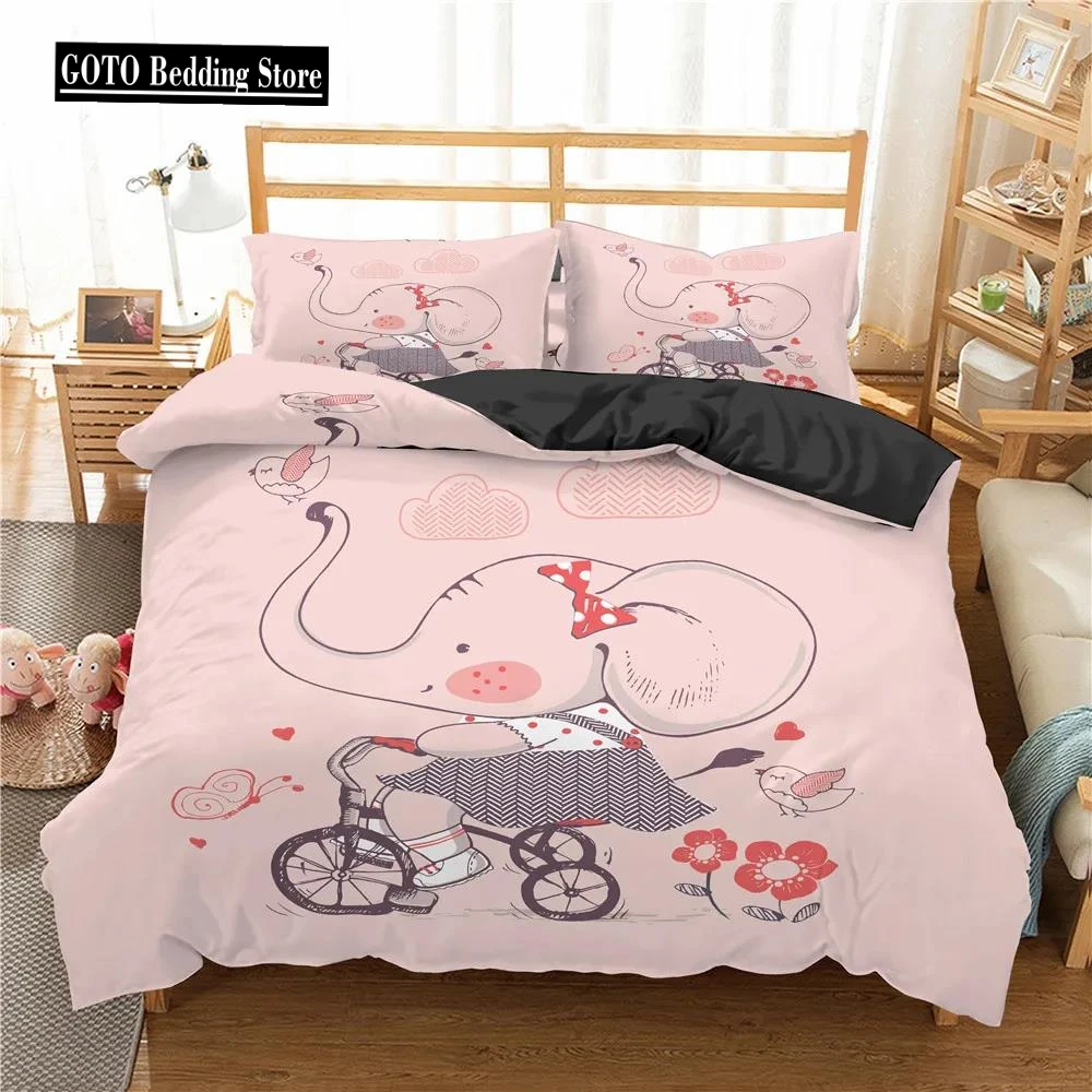 

3D Print Elephant /unicorn/animal Twin Bedding Set 140x210cm Ropa De Cama Full Size Quilt Cover Sets for Beds Super Comfortable