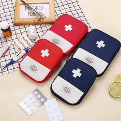 Empty Portable Small First Aid Bag Kit Blue/Red for Outdoor Travel Camping Home Easy Carrying