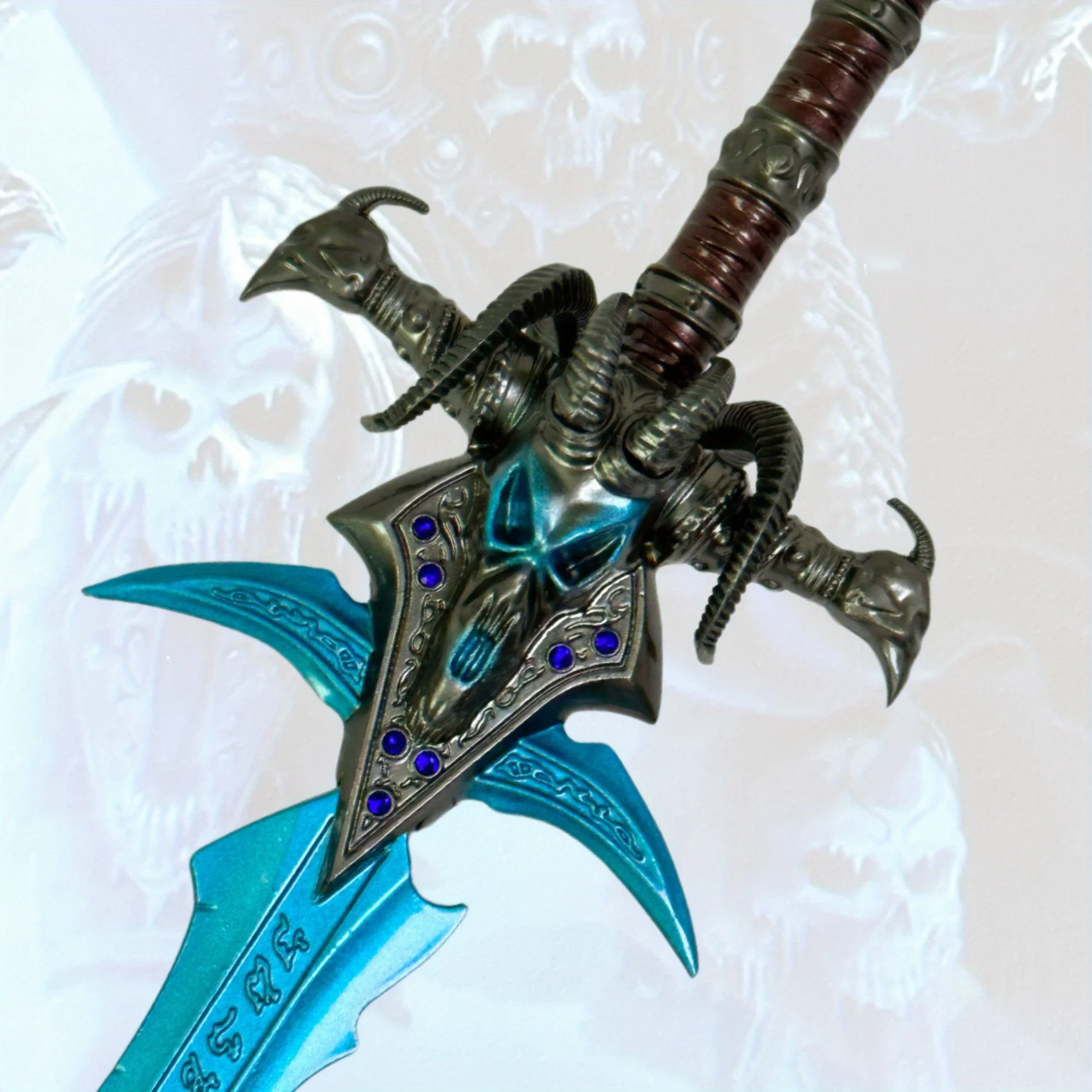 ดาบคาตานะโลหะฟรอสต์มอร์นจากเวิลด์ออฟวอร์คราฟต์ ขนาด 9.8 นิ้ว ดาบซามูไรแท้ ดาบนินจา อุปกรณ์คอสเพลย์ ของเล่นประกอบฉาก