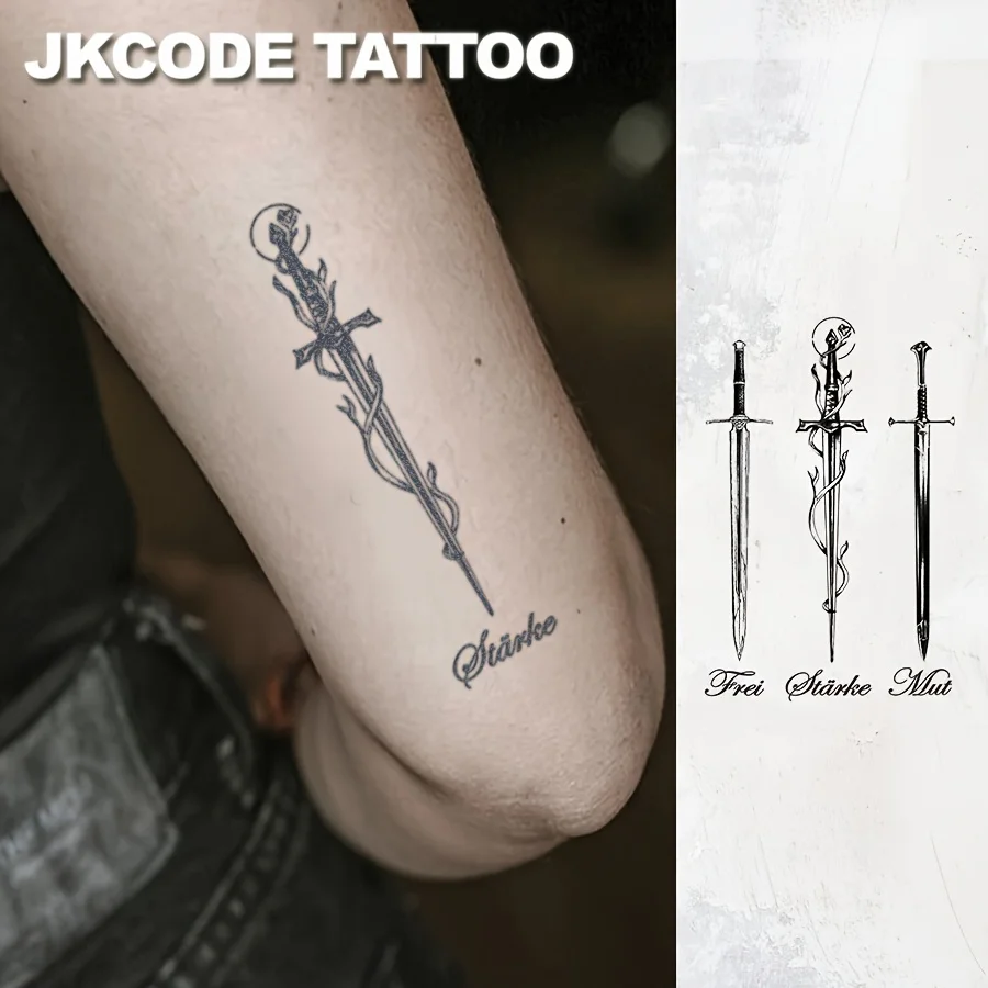 تصميم موقع قران مقاوم للماء، وشم شبه دائم، وشم مؤقت، وسيف الفارس، وشم سحري، يدوم 1-2 أسابيع